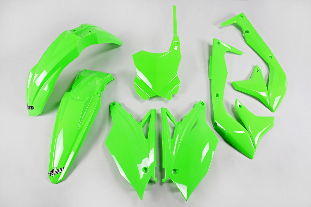 Plastic kit Kawasaki - neon green - REPLICA PLASTICS - KAKIT226-AFLU - UFO Plast
