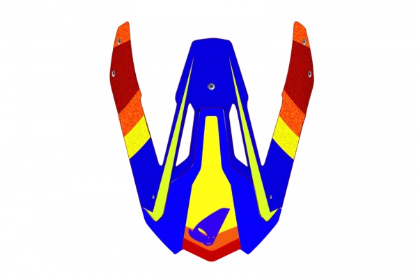 Visor for motocross Diamond helmet blue, yellow, orange and red - Helmet spare parts - HR098 - Ufo Plast