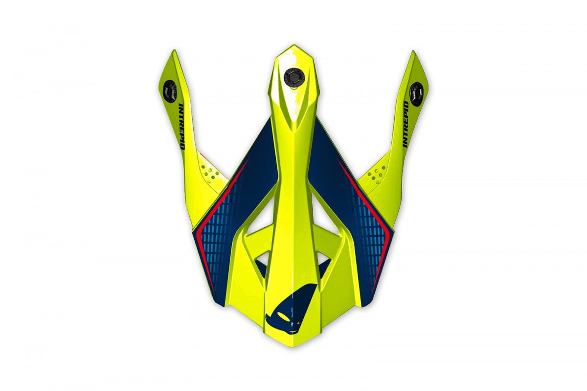 Visor intrepid neon yellow-blue glossy - Helmet spare parts - HR151 - Ufo Plast