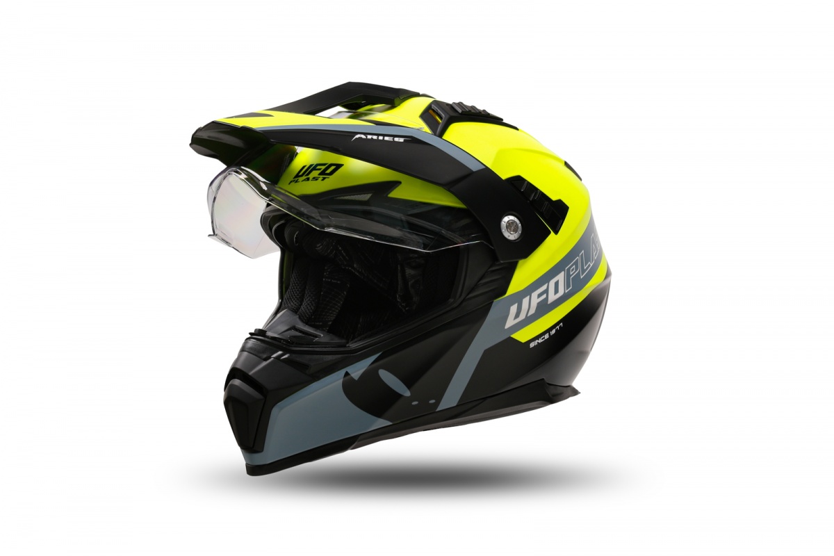 Motocross Aries helmet black and neon yellow - Helmets - HE13500-DK - Ufo Plast